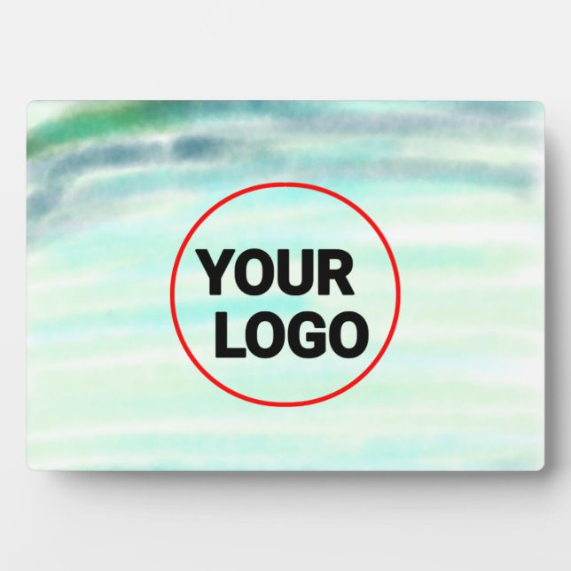 Einfache grüne Aquarellfarbe abstrakt Logo hinzufü Fotoplatte (Vorderseite)