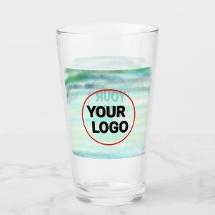 Einfache grüne Aquarellfarbe abstrakt Logo hinzufü Glas