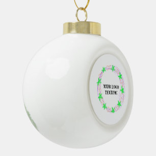 Einfache grüne Aquarellfarbe abstrakt Logo hinzufü Keramik Kugel-Ornament