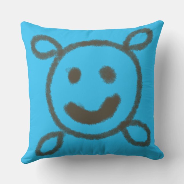 Einfache grüne Aquarellfarbe abstrakt Logo hinzufü Kissen (Rückseite)