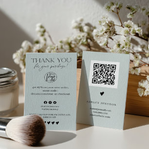 Einfache grüne Bestellbestätigung danke Visitenkarte