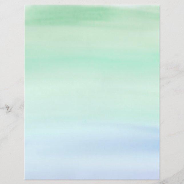 Einfache grüne bis blaue Wasserfarbe (Vorderseite)