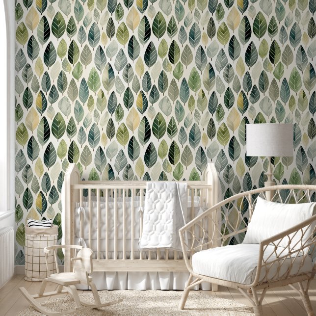 Einfache grüne Blätter Tapete (Kinder)
