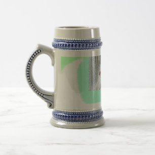 einfache grüne blaue Aquarell-Foto-Anpassung mit T Bierglas