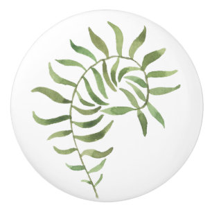 Einfache grüne Botanische Bewässerung Keramikknauf
