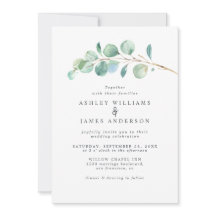 Einfache grüne Eukalyptus-Foliage Einladung zur Ho