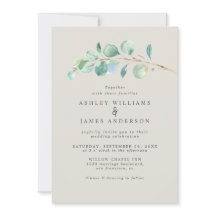 Einfache grüne Eukalyptus Foliage Light Gray Weddi