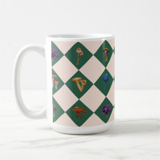 Einfache grüne Häkchen mit Pilzen Kaffeetasse