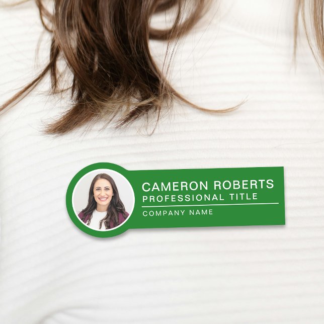 Einfache grüne Magnet-Mitarbeiter-Foto-ID  Namensschild (Von Creator hochgeladen)