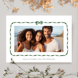 Einfache Grüne Moderne Ribbon Foto Weihnachten