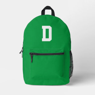 Einfache grüne Monogramm Bedruckter Rucksack