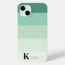 Einfache grüne Streifen Classic Monogramm