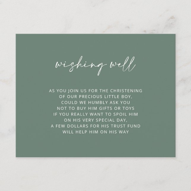  Einfache grüne Taufe, gut V3 Begleitkarte (Vorderseite)