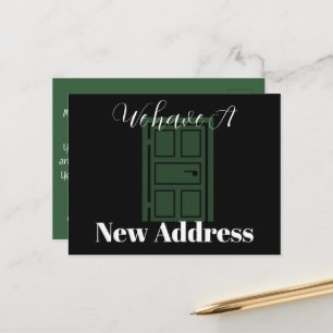 Einfache Grüne Tür Neue Heimatadresse Ankündigung  Postkarte