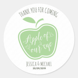 Einfache, grüne und weiße Apfel Runder Aufkleber