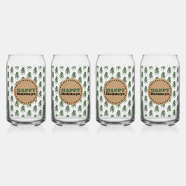 Einfache, grüne und weiße Weihnachtsbaume Dosenglas