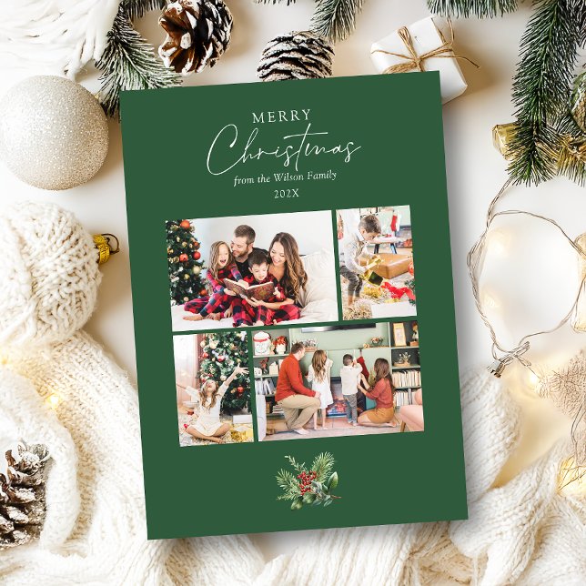 Einfache Grüne Weihnachten 4 Foto Collage Grüne (Von Creator hochgeladen)
