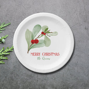 Einfache Grüne Weihnachtsscheibe Pappteller