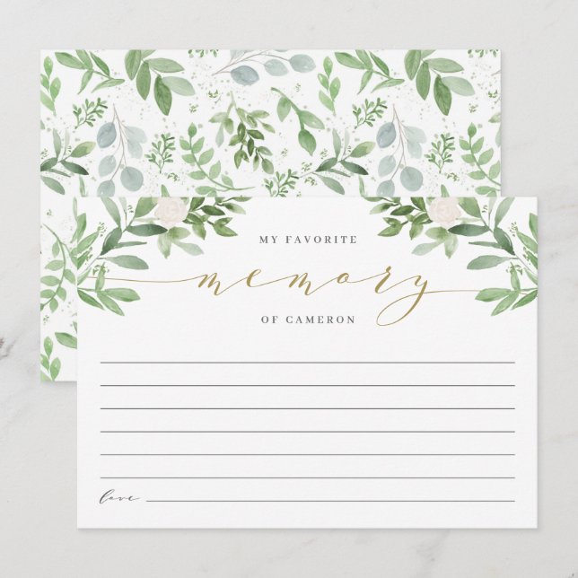 Einfache Grünfläche Mein Lieblingsspeicher-Brautpa (Vorne/Hinten)