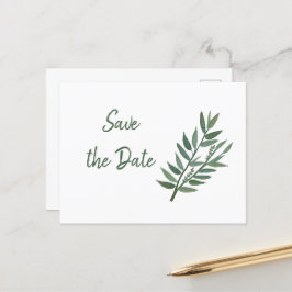 Einfache Grünflächen Botanisch Save the Date Postkarte