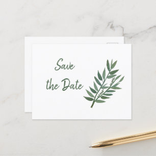 Einfache Grünflächen Botanisch Save the Date Postkarte