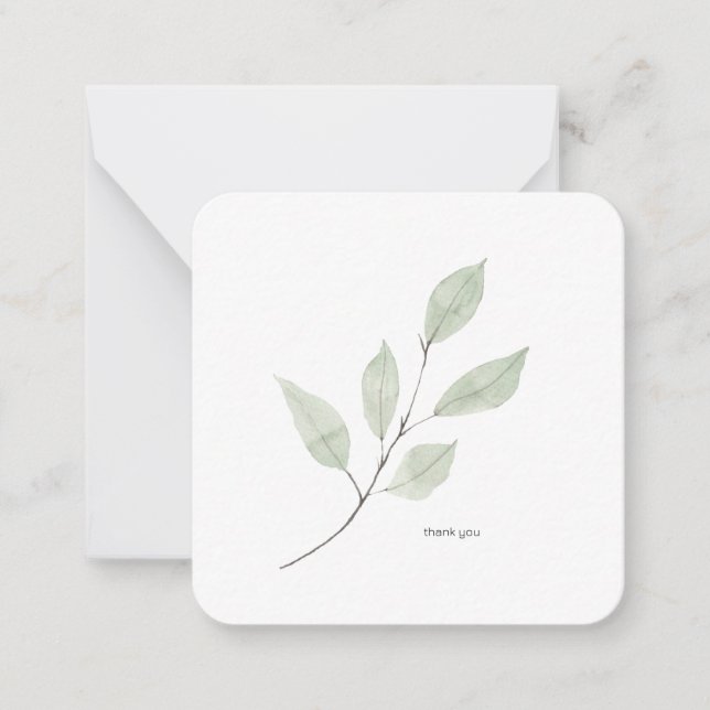 Einfache Grünflächen Personalisiert Mitteilungskarte (Vorderseite)