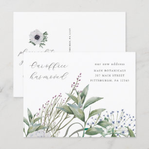 Einfache Grünpflanzen Geschäftsumzug Ankündigung Postkarte