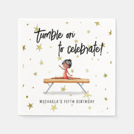Einfache Gymnastik Balance Beam Girl Geburtstag Serviette