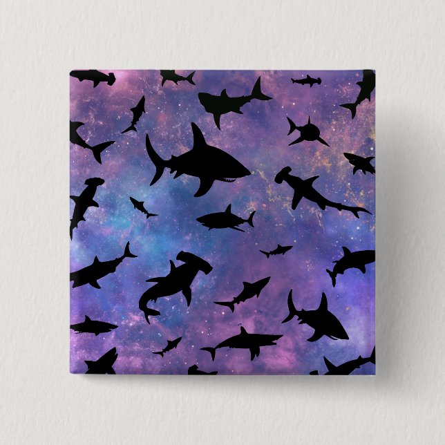 Einfache Haifischkiefer Button (Vorderseite)