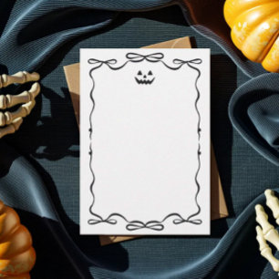 einfache Halloween-Notizkarte mit Grusel-Gekritzel Mitteilungskarte