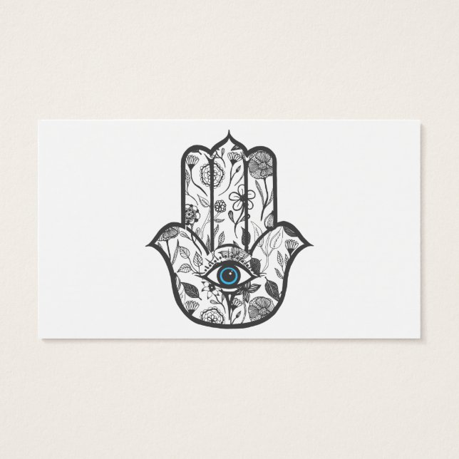 Einfache Hand gezeichnet Floral Hamsa Hand (Rückseite)