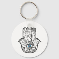 Einfache Hand gezeichnet Floral Hamsa Hand