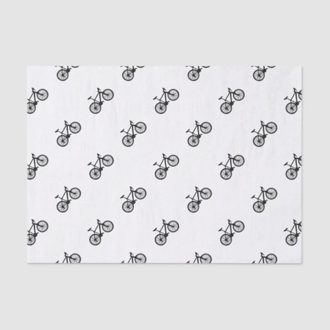 Einfache Hand gezeichnetes Fahrrad in Schwarzweiss Seidenpapier (Vorderseite)