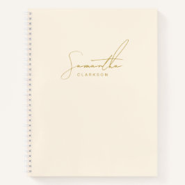 Einfache handgeschriebene Gold Script Typografie P Notizbuch