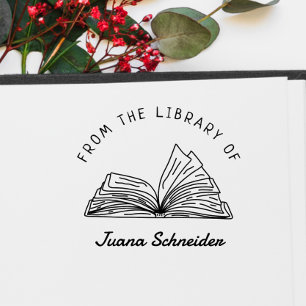 Einfache handgeschriebene Individuelle Name-Biblio Permastempel