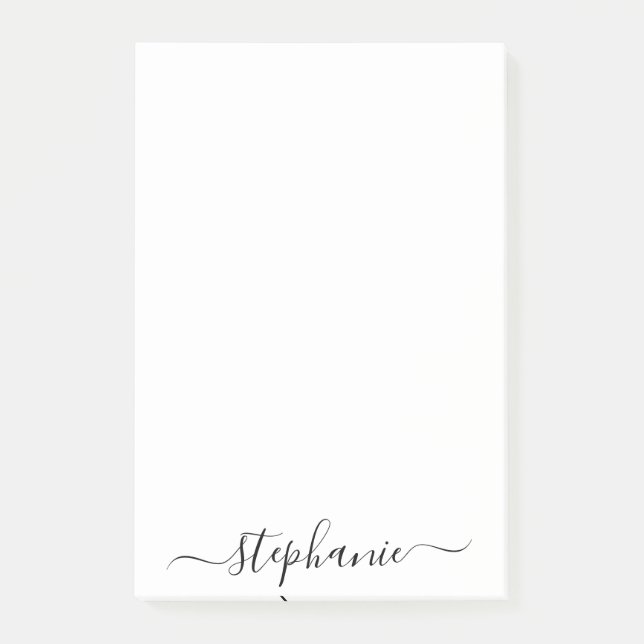 Einfache handgeschriebene Kalligraphie-Signatur Post-it Klebezettel (Vorderseite)