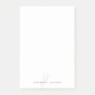 Einfache handgeschriebene Skriptinitialen für Mono Post-it Klebezettel