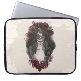 Einfache, handgezeichnet Dia de los Muertos Laptop Laptopschutzhülle