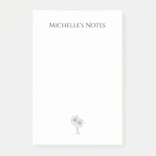 Einfache, handgezeichnete Tropenpalmen-Illustratio Post-it Klebezettel