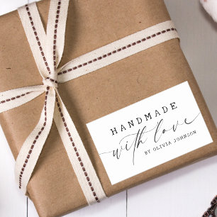 Einfache Handhabung mit Liebe Script Business Rechteckiger Aufkleber