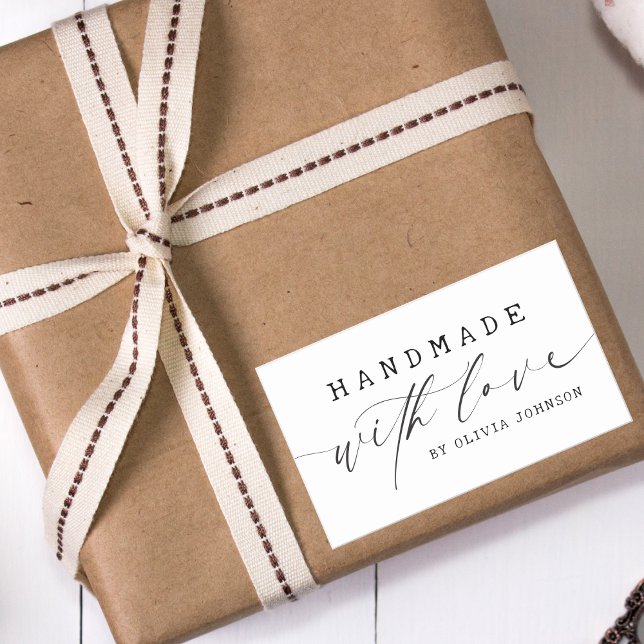 Einfache Handhabung mit Liebe Script Business Rechteckiger Aufkleber (Von Creator hochgeladen)