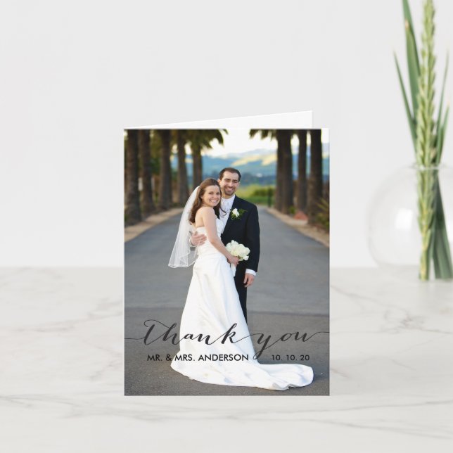 Einfache Handschrift Hochzeit Dankeschön Karte (Vorderseite)