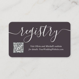 Einfache Handschrift-QR-Code-Hochzeitswunschliste Begleitkarte
