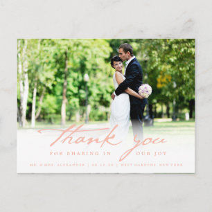 Einfache Handschrift-Schriftart Elegante Hochzeit Postkarte