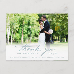 Einfache Handschrift-Schriftart Elegante Hochzeit Postkarte