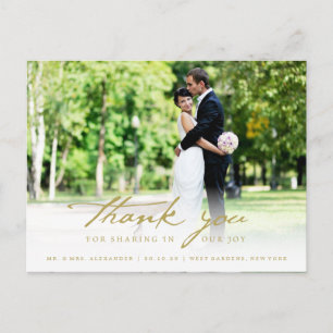 Einfache Handschrift-Schriftart Elegante Hochzeit Postkarte