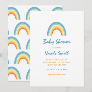 Einfache Handschrift Script Rainbow Baby Dusche Einladung