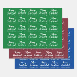 Einfache Handschrift Stil "Frohe Weihnachten!", Na Geschenkpapier Set