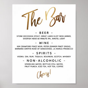 Einfache Handschrift Typografie "The Bar"-Zeichen Poster