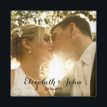 Einfache handschriftliche Hochzeit-Foto Magnet<br><div class="desc">Ersetzen Sie das Template-Beispiel-Foto einfach durch Ihr eigenes Hochzeitszertifikat-Foto,  um personalisierte Gastgeschenk Hochzeit oder Sake zu machen</div>